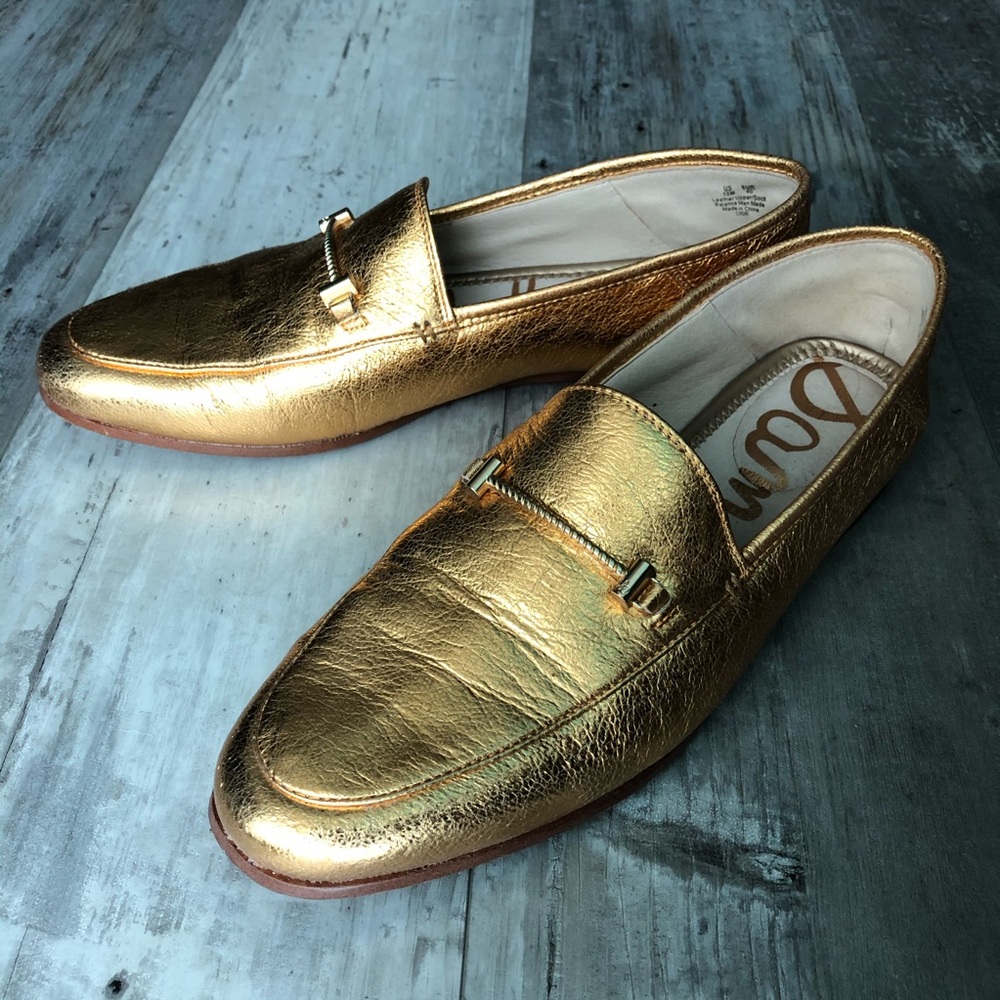 Gold Sam Edelman Loafers